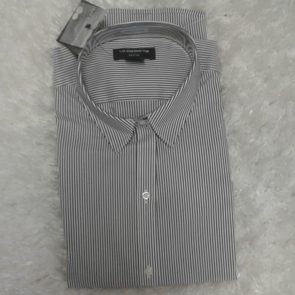 Liz Claiborne Tops - NWT Liz Claiborne blue and white long sleeve top